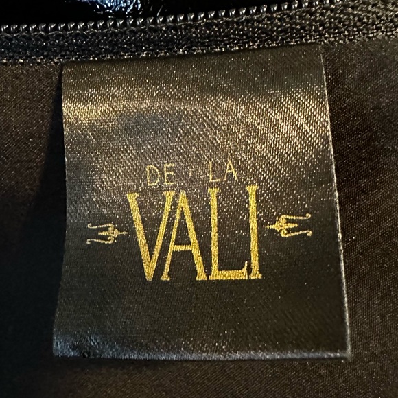 De La Vali Bandana Corset Top Black Patent Faux Leather Size 6 US (10 UK) - Picture 8 of 15